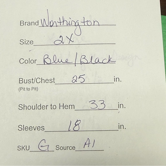 Worthington 2X Teal Blue Stripe Chiffon Hem Tunic Top Plus - Picture 7 of 7